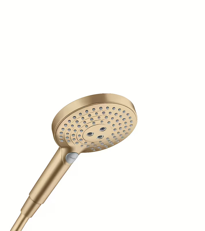 Rankinis dušas Hansgrohe Raindance Select 125 mm, šukuoto bronzos paviršius su mygtuku Select