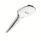 Rankinis dušo galvutė Hansgrohe Raindance Select E, balta / chromo spalvos, su mygtuku Select