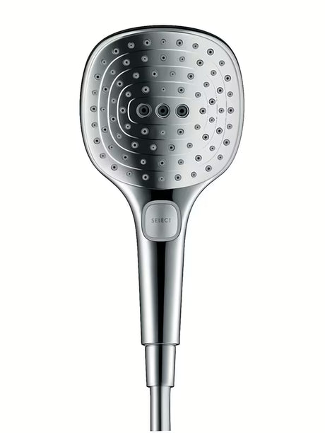 Rankinis dušo galvutė Hansgrohe Raindance Select E baltos / chromo spalvos su mygtuku Select