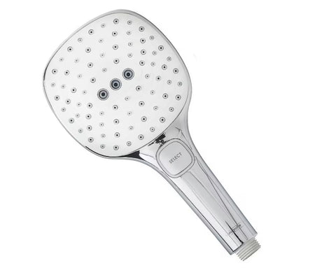 Rankinis dušas Hansgrohe Raindance Select E baltos / chromo spalvos su mygtuku Select, su 3 srovėmis