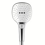 Rankinis dušas Hansgrohe Raindance Select E baltos / chromo spalvos su mygtuku Select, su 3 srovėmis