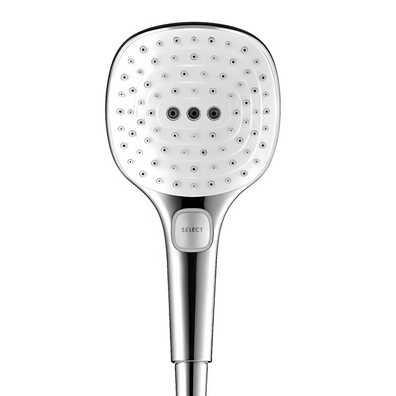 Rankinis dušas Hansgrohe Raindance Select E baltos / chromo spalvos su mygtuku Select, su 3 srovėmis
