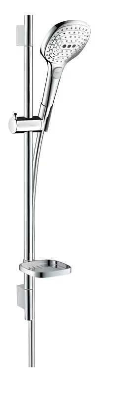 Hansgrohe Raindance Select E dušo komplektas chromo spalvos, su rankiniu dušu, stovu, žarna ir muiline.