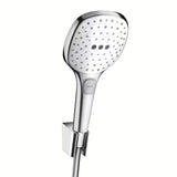 Hansgrohe Raindance Select E vonios dušo komplektas baltos/chromo spalvos su rankiniu dušeliu 120 mm ir 1,60 m žarna