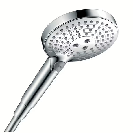 Chromuotas rankinis dušas Hansgrohe Raindance Select S 120 EcoSmart su mygtuku Select, su 3 srovėmis