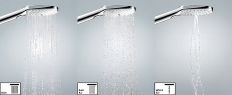 Chromo spalvos vonios dušo komplektas Hansgrohe Raindance Select S su rankiniu dušeliu 125 mm, laikikliu ir 1,60 m žarna.