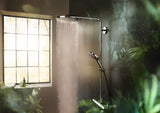 Hansgrohe Raindance Select S dušo sistema su termostatiniu maišytuvu chromo spalvos su viršutiniu ir rankiniu dušu