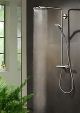 Hansgrohe Raindance Select S dušo sistema su termostatiniu maišytuvu chromo spalvos su viršutiniu ir rankiniu dušu