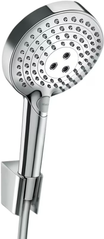 Chrominis rankinio dušo komplektas Hansgrohe Raindance Select S su 125 mm rankiniu dušu, laikikliu ir 1,60 m žarna.