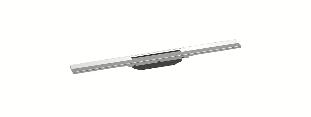 Dušo latakas hansgrohe raindrain Flex 70 cm iš šlifuoto nerūdijančio plieno su dizaininiu dangteliu.