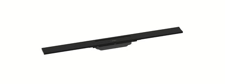 Dušo latakas hansgrohe raindrain Flex 80 cm matinės juodos spalvos su dizaininiu dangteliu.