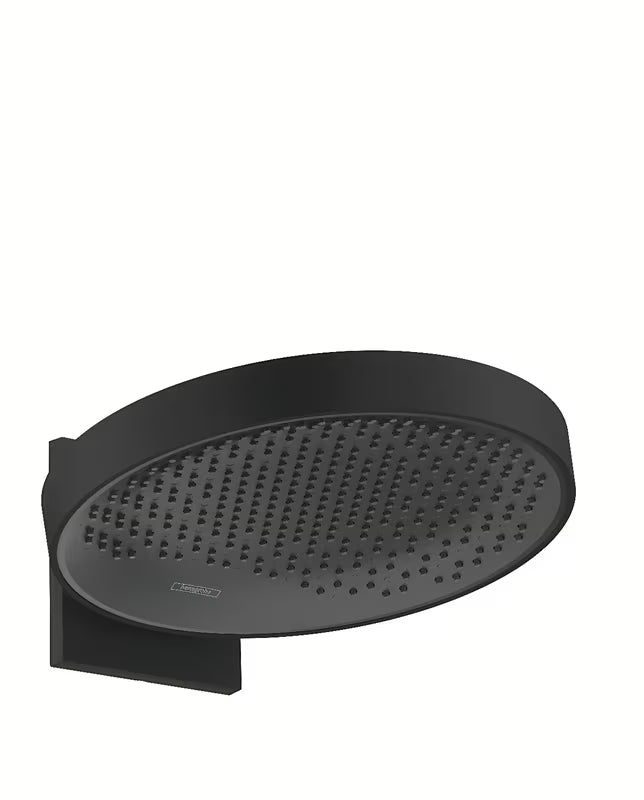 Viršutinis dušas hansgrohe Rainfinity 360 mm, matinės juodos spalvos, su antracito spalvos dušo disku