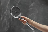 Rankinis dušas hansgrohe Rainfinity 130 3jet, chromo spalvos, su antracitiniu dušo disku