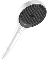 Rankinis dušas Hansgrohe Rainfinity 130 3jet matinės baltos spalvos su antracitine dušo galvutės plokštele