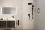 Hansgrohe Rainfinity dušo komplektas EcoSmart matinės juodos spalvos su rankiniu dušeliu, stovu ir tekstiline žarna