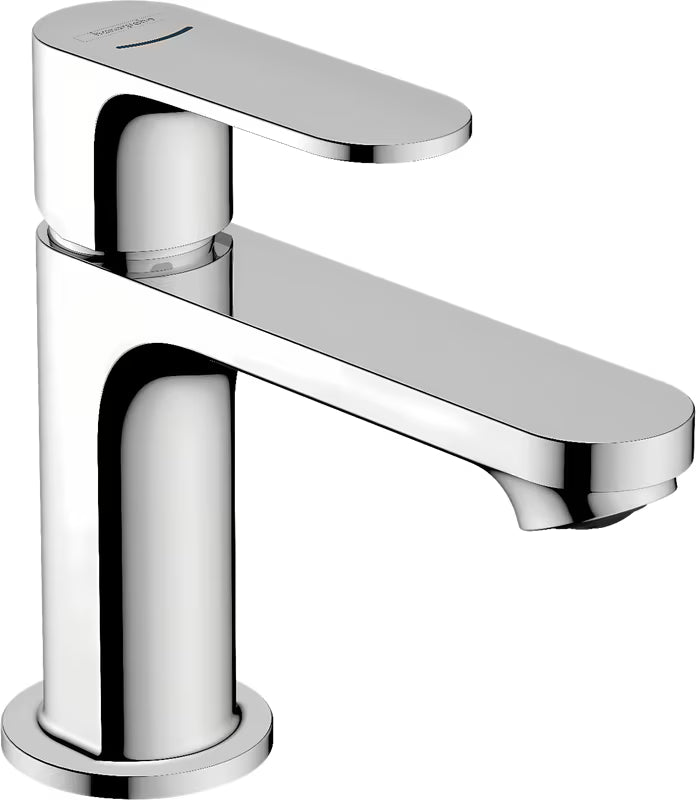 Chromuotas pastatomas praustuvo ventilis hansgrohe Rebris S pro šaltam arba iš anksto sumaišytam vandeniui.