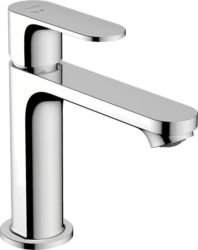Chromuotas svirtinis praustuvo maišytuvas Hansgrohe Rebris S 110 CoolStart be praustuvo dugno vožtuvas
