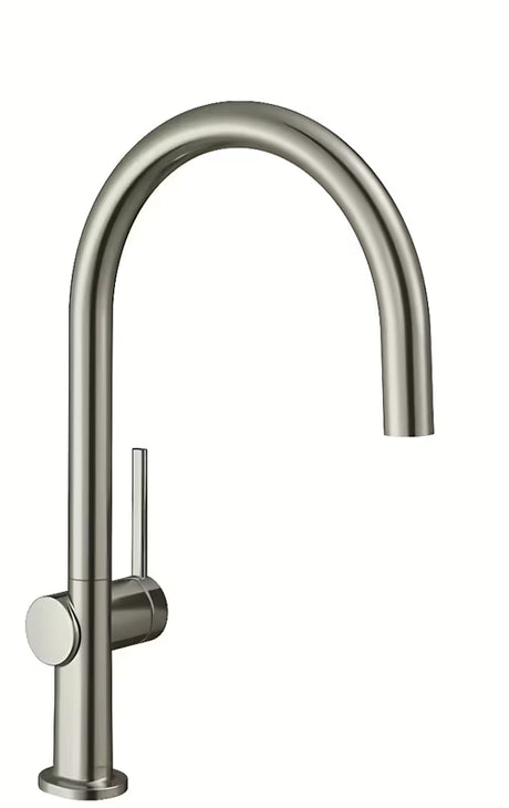 Hansgrohe Talis svirtinis virtuvinis maišytuvas, supersteel apdaila, su aukštu lenktu pasukamu snapu