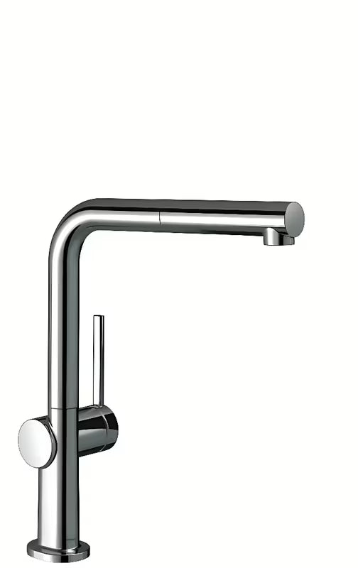 Chrominis virtuvinis maišytuvas Hansgrohe Talis s su ištraukiamu dušeliu ir L formos snapu