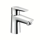 Chromo spalvos svirtinis praustuvo maišytuvas Hansgrohe Talis E 80 su praustuvo dugno vožtuvas ir trauke