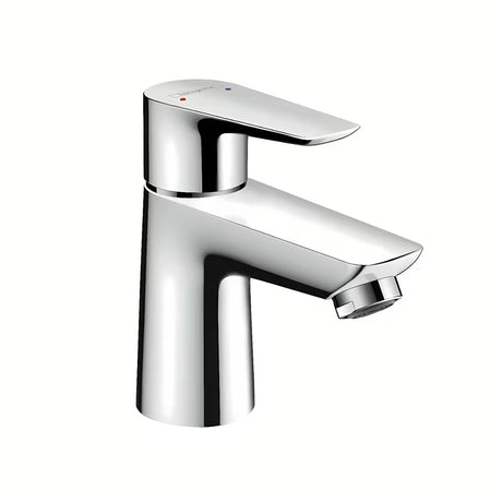 Chromo spalvos svirtinis praustuvo maišytuvas Hansgrohe Talis E 80 su praustuvo dugno vožtuvas ir trauke