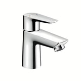 Chromo spalvos svirtinis praustuvo maišytuvas Hansgrohe Talis E 80 be praustuvo dugno vožtuvas