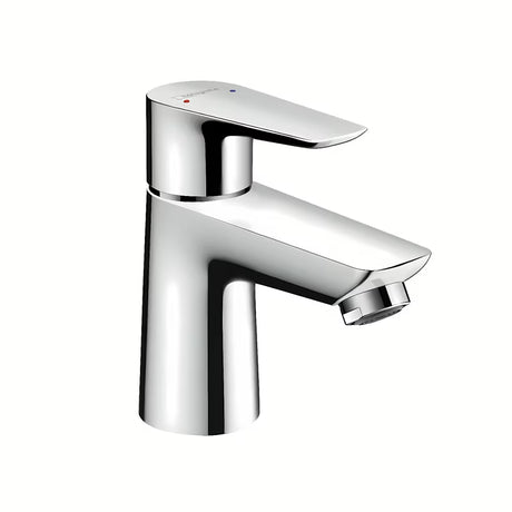 Chromo spalvos svirtinis praustuvo maišytuvas Hansgrohe Talis E 80 be praustuvo dugno vožtuvas