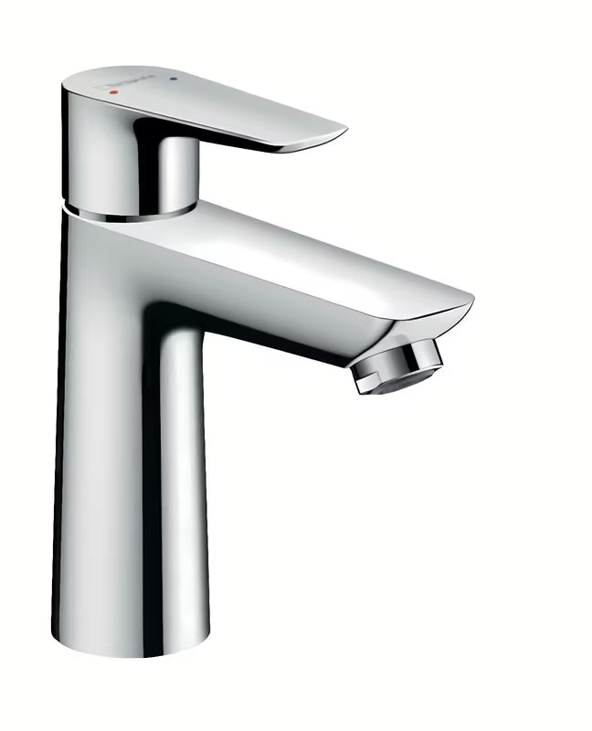Chrominis praustuvo svirtinis maišytuvas hansgrohe Talis E 110 su Push-Open dugno vožtuvu