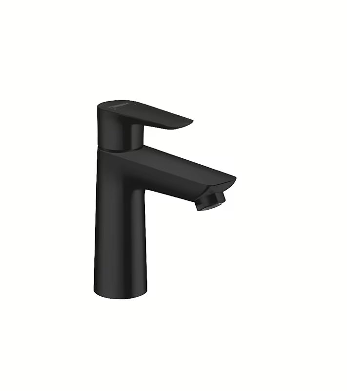 Hansgrohe Talis E svirtinis stovintis praustuvo maišytuvas be praustuvo dugno vožtuvas matinės juodos spalvos.
