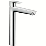 Hansgrohe Talis E aukšta svirtinis praustuvo maišytuvas chromo spalvos su praustuvo dugno vožtuvas su aukštu snapu