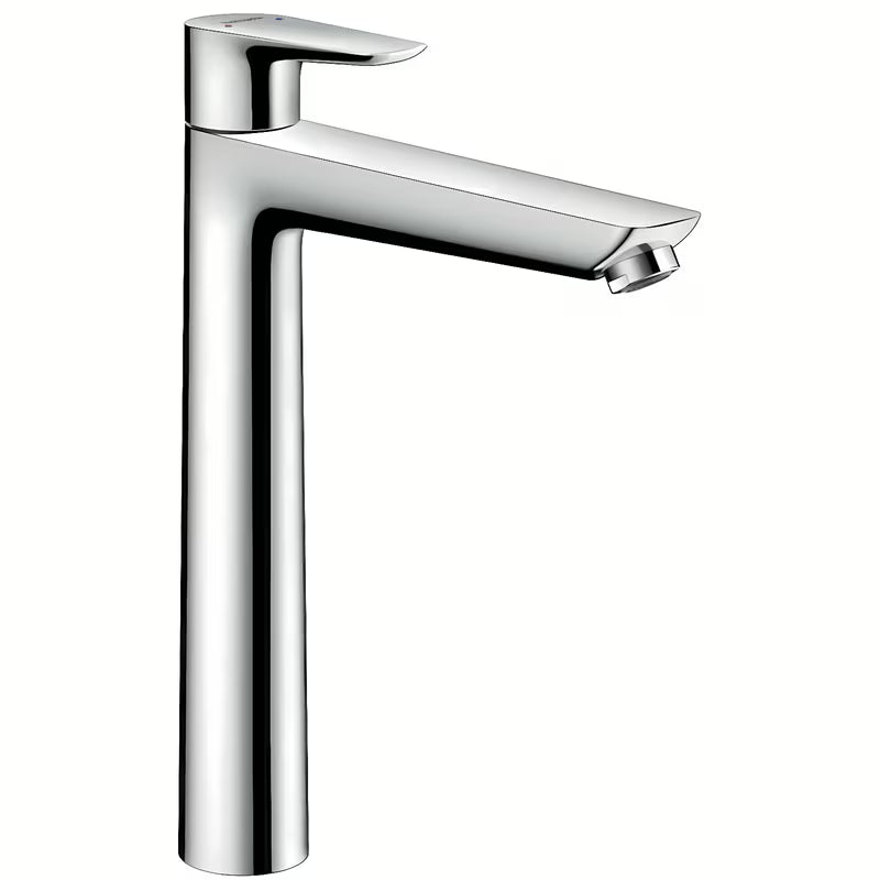Hansgrohe Talis E aukšta svirtinis praustuvo maišytuvas chromo spalvos su praustuvo dugno vožtuvas su aukštu snapu