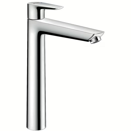 Hansgrohe Talis E aukšta svirtinis praustuvo maišytuvas chromo spalvos su praustuvo dugno vožtuvas su aukštu snapu