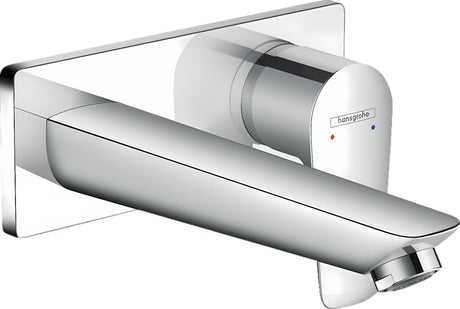 Hansgrohe Talis E potinkinė svirtinis praustuvo maišytuvas chromo apdailos pro montuojama ant sienos.