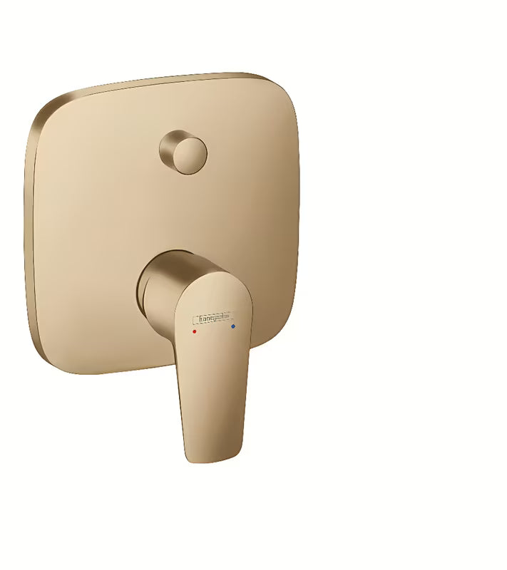 Potinkinė svirtinis dušo maišytuvas hansgrohe Talis E šlifuotos bronzos spalvos, su perjungėju funkcijų.