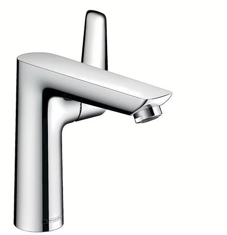 Chromo spalvos svirtinis praustuvo maišytuvas Hansgrohe Talis E 150 be praustuvo dugno vožtuvas su EcoSmart ir AirPower technologijomis.