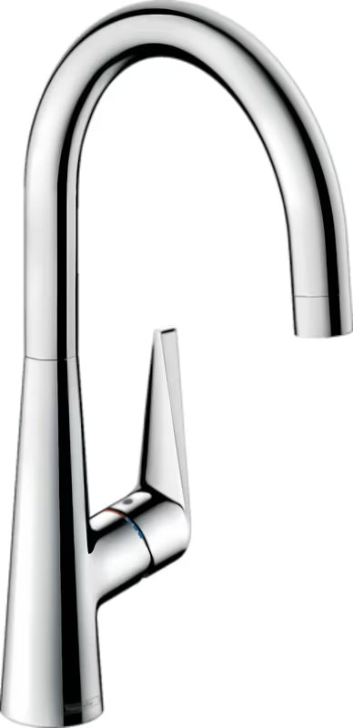 Chromuotas virtuvinis maišytuvas hansgrohe Talis M51 pro žemo slėgio vandens šildytuvams su aukštu pasukamu snapu