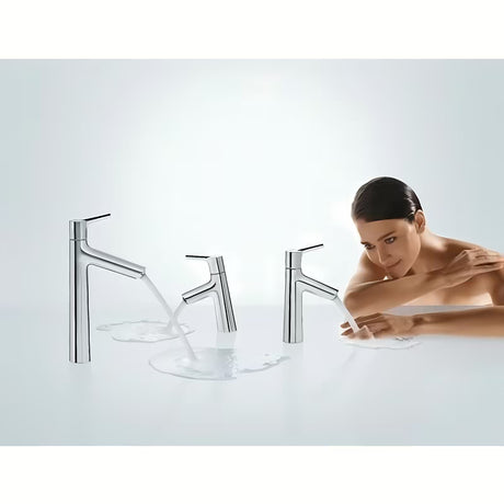 Chrominis svirtinis stovintis praustuvo maišytuvas Hansgrohe Talis S be praustuvo dugno vožtuvas