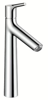 Aukštas praustuvo maišytuvas Hansgrohe Talis S chromo spalvos, su svirtiniu valdymu ir dugno vožtuvu