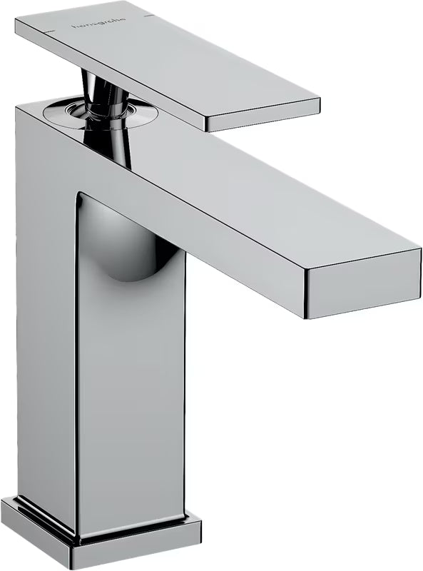 Chromuotas svirtinis praustuvo maišytuvas Hansgrohe Tecturis E 110 su praustuvo dugno vožtuvas ir plačia WaterfallStream srove.