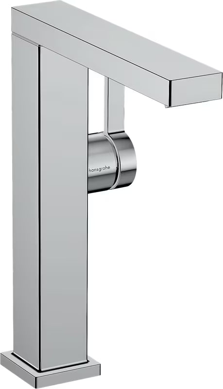 Chromuotas svirtinis praustuvo maišytuvas Hansgrohe Tecturis E su CoolStart technologija ir pasukamu snapu