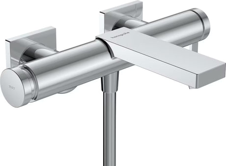 Sieninė svirtinis vonios maišytuvas Hansgrohe Tecturis E chromo spalvos su mygtuku Select