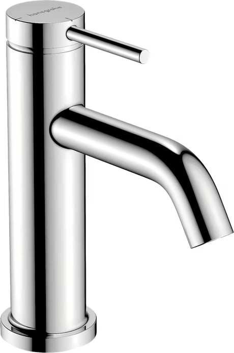 Chromuotas svirtinis praustuvo maišytuvas Hansgrohe Tecturis S su CoolStart technologija ir dugno vožtuvu su traukute.