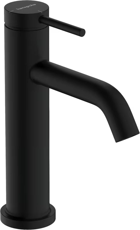 Matinės juodos spalvos svirtinis praustuvo maišytuvas Hansgrohe Tecturis S 110 praustuvui su CoolStart technologija