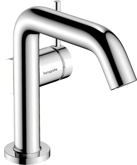 Chromuotas praustuvo maišytuvas Hansgrohe Tecturis S 110 Fine CoolStart su šonine rankenėle ir Push open dugno vožtuvu