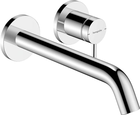 Chromuotas potinkinė praustuvo maišytuvas Hansgrohe Tecturis S pro skirtas montuoti ant sienos, su svirtiniu valdymu.