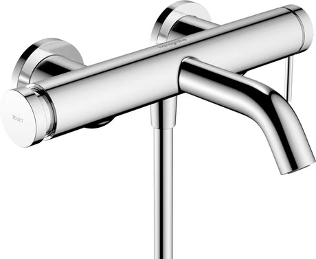 Chromuotas svirtinis sieninė vonios maišytuvas hansgrohe Tecturis S su mygtuku Select.