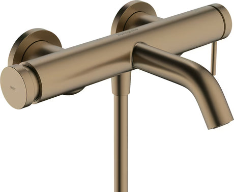 Sieninė svirtinis vonios maišytuvas hansgrohe Tecturis S šlifuotos bronzos spalvos, su mygtuku Select.