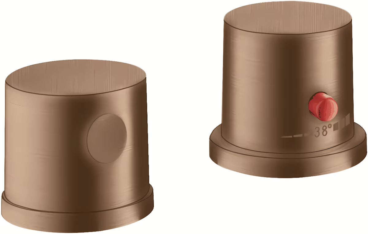 Hansgrohe Uno termostatinė vonios maišytuvas ant vonios krašto, brushed red gold spalvos, matiniu paviršiumi.