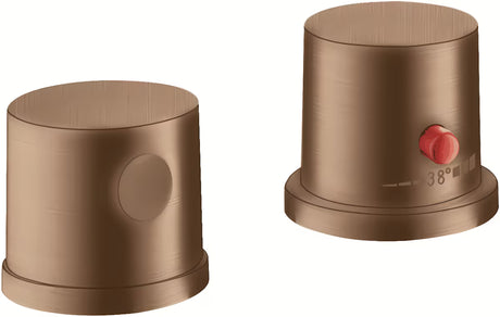 Hansgrohe Uno termostatinė vonios maišytuvas ant vonios krašto, brushed red gold spalvos, matiniu paviršiumi.