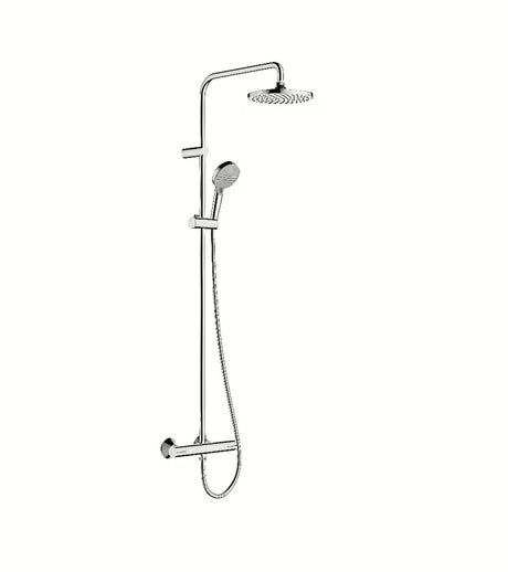Hansgrohe Vernis Blend dušo sistema su termostatiniu maišytuvu chromo spalvos, su 205 mm viršutiniu dušu